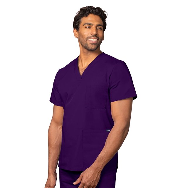 Adar Universal Unisex Scrub Set - Unisex V-Neck Scrub Top & Tapered Drawstring Scrub Pants