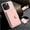 Pink, variant on FOXDOCK Case for iPhone 13 pro RFID-Blocking Card Holder - Stylish Button Closure Design