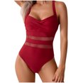 thumbnail image 2 of Weiqiqre Womens One Piece Swimsuits Bathing Suits One Shoulder Swimsuits Slimming Mesh Swimwear, 2 of 8