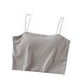 thumbnail image 1 of Timegard Womens Tank Tops with Built in Bras Cropped Spaghetti Strap Sleeveless Comfy Camis Basic Tee, 1 of 5