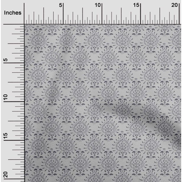 oneOone Cotton Silk Fabric Floral Block Printed Craft Fabric BTY 42 Inch Wide