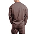 thumbnail image 4 of Birdeem Mens Fashion Casual Pullover Solid Color Long Sleeve Round-Neck Blouses, 4 of 6