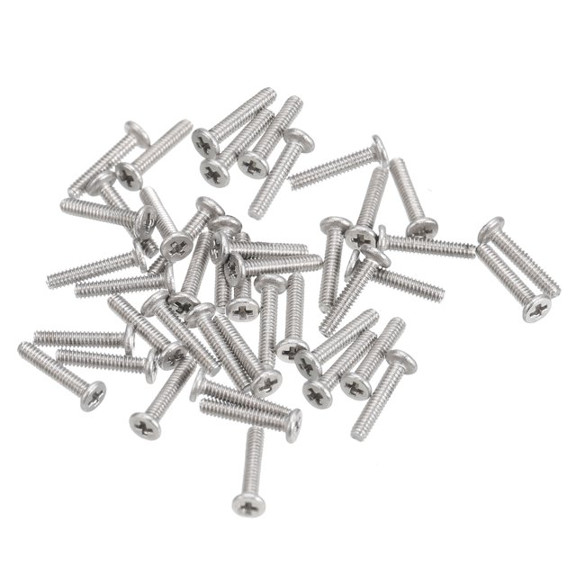 Unique Bargains M1.2x0.25x6mm Lot de 100 Vis Plates Rondes en Métal pour Machine à Entraînement Phillips