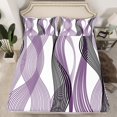 thumbnail image 2 of Erosebridal Ensemble de Draps à Rayures Prune Format Simple, Draps Minimalisme Futuriste Simple, Décor Abstrait Moderne 3 Pcs, 2 of 7