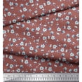 thumbnail image 3 of Soimoi polyester Crepe Fabric Leaves & Magnolia Floral Print Sewing Fabric Yard 52 Inch Wide, 3 of 5