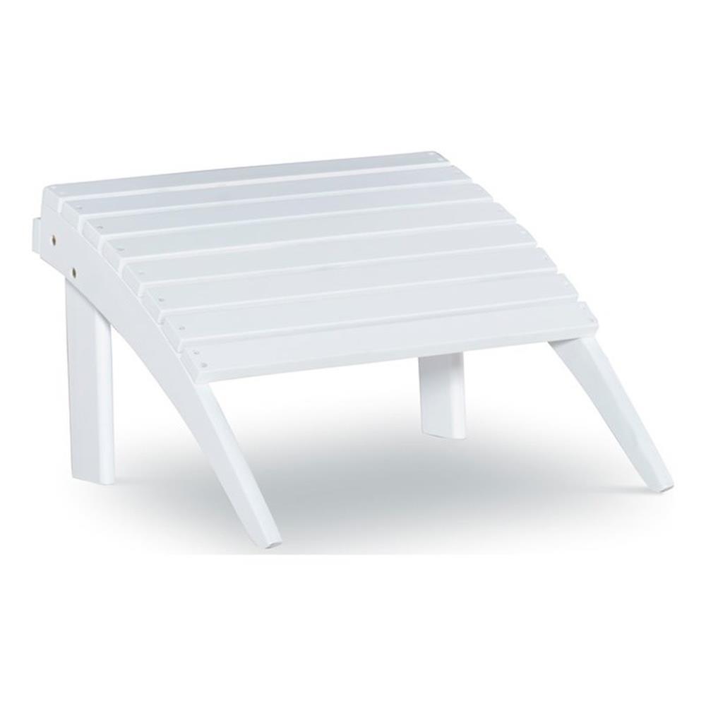 Linon Ottoman Adirondack d'Extérieur en Bois d'Acacia Massif et Robuste, Teinte Blanche