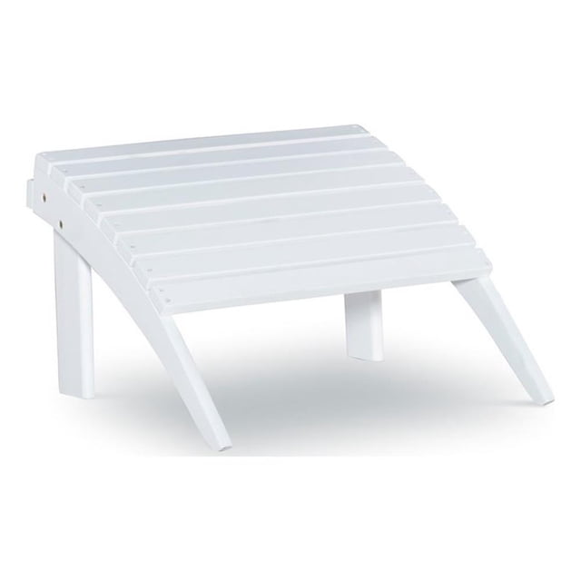 Linon Ottoman Adirondack d'Extérieur en Bois d'Acacia Massif et Robuste, Teinte Blanche