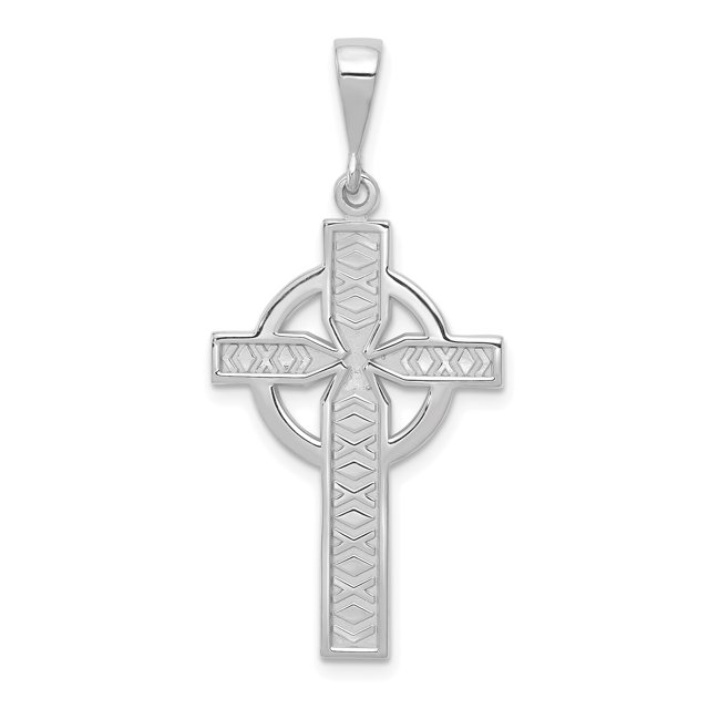 Charme Croix Celtique en Or Blanc 14K