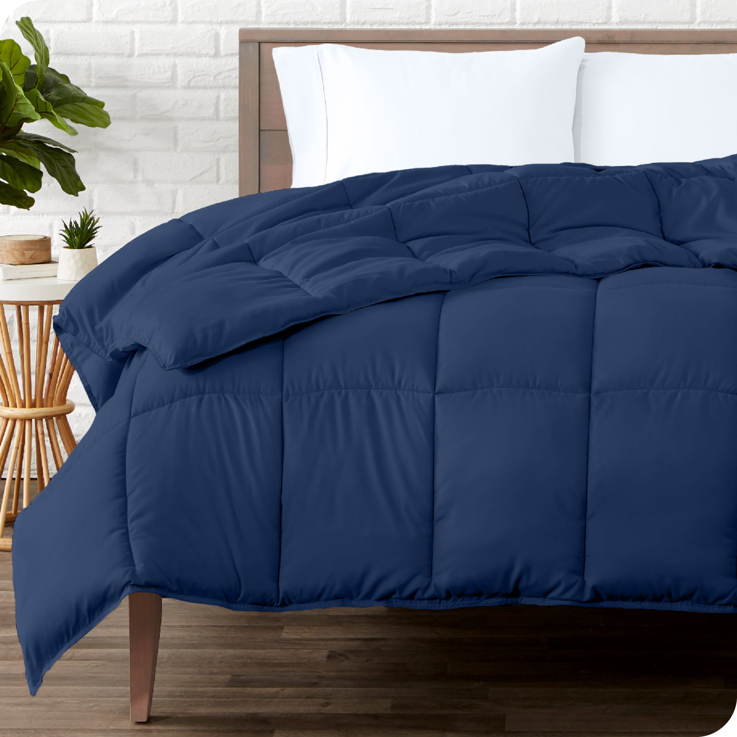 Bare Home Ultra-Soft Comforter Duvet Insert - Goose Down Alternative - Full, Dark Blue