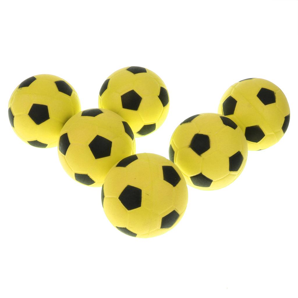 6 Pcs Éponge en Mousse Douce Intérieur Extérieur Match de Soccer Jaune