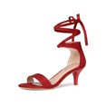 thumbnail image 1 of BLISSFUL STEP Women's Open Toe Kitten Heel Lace Up Fastening Sandals, 1 of 7
