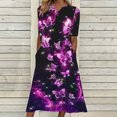thumbnail image 1 of Robe d'Été pour Femmes 2024 Mode Grande Taille Décontractée à Manches Courtes Col en V Robe Imprimée Robe Ample Rabais de 50 % Liquidation!, 1 of 5