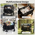 thumbnail image 4 of Babyjoy Wagon Stroller, Foldable 4-Seater Push-Pull Toddler Stroller with Removable Canopy Black, 4 of 10