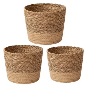 Birdeem Flower Pots Cover Storage Basket Plant Woven Basket Planter Straw Flower Pot