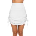 thumbnail image 3 of Charmo Womens Swimdress Drawstring Ruched Swim Skirt Adjustable Tie Side Swimsuit Bottom for Lady, 3 of 7