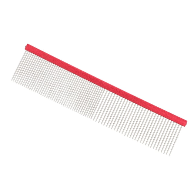 Peigne de Toilettage pour Chien, Peigne en Acier Réutilisable pour Animal de Compagnie avec Massage Empêche l'Électricité Statique 2 Densités Différentes Extrémités Arrondies pour Races à Poils Longs Rouge 16cm/6.3 Po,Violet 19cm/7.5 Po,Bleu 22cm/8.7 Po,Vert
