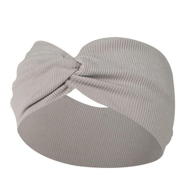 XASZHN Elastic Headbands for Women Yoga Running Workout Non Slip Grey_001 One Size