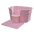 thumbnail image 4 of Pet Litter Tray Semi Enclosed Cat Litter Box Splashproof High Sided Large Kitten Pink w Pedal Board, 4 of 9