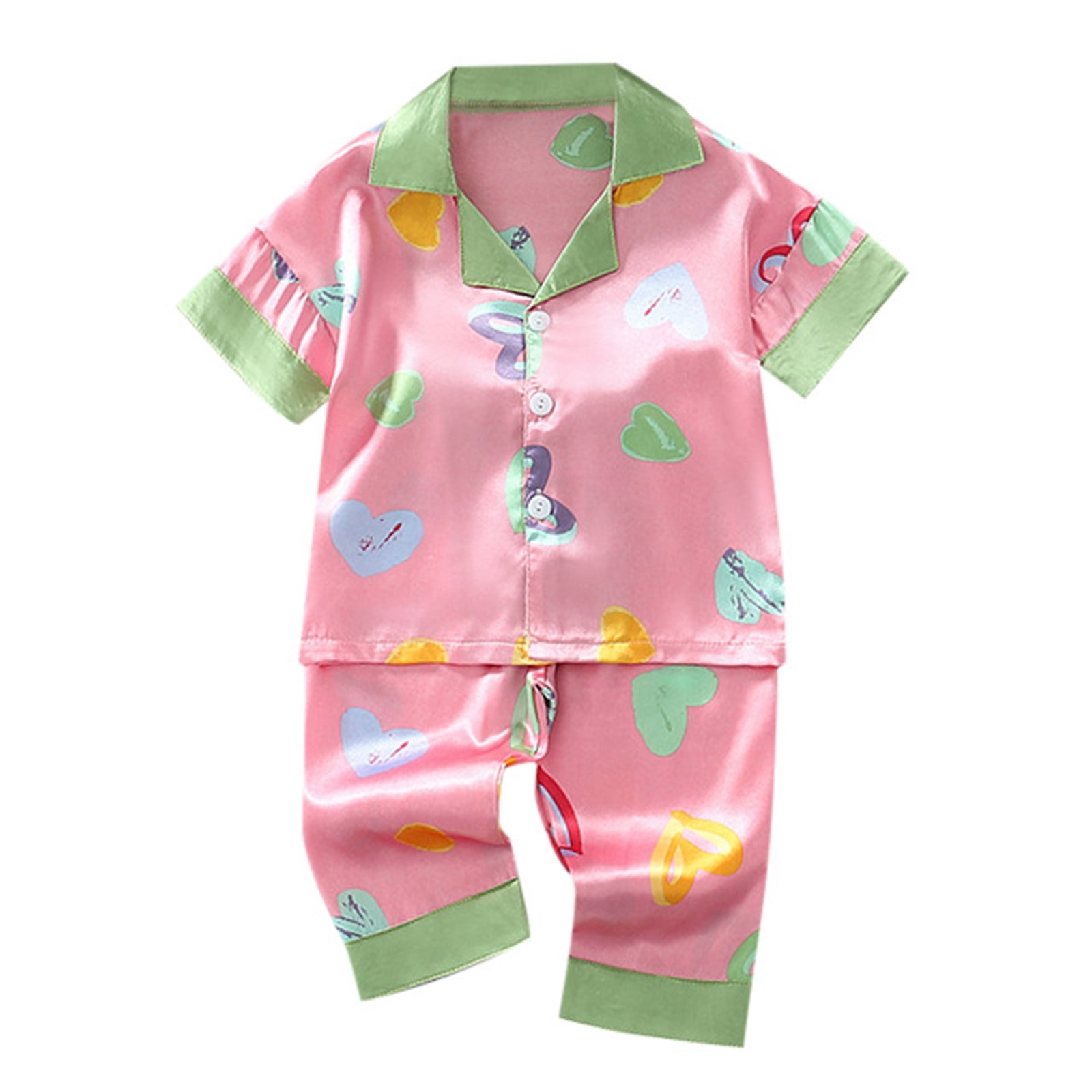 Teen Boy Pajama Set Cute Button Down Homewear Set Toddler Sleepwears Pj for Girls 11-12 Years