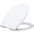 thumbnail image 1 of Bingirl Siège de Toilette Rond à devant Plat Blanc Durable de 17 Pouces avec Fermeture en Douceur et Installation Rapide, 1 of 7