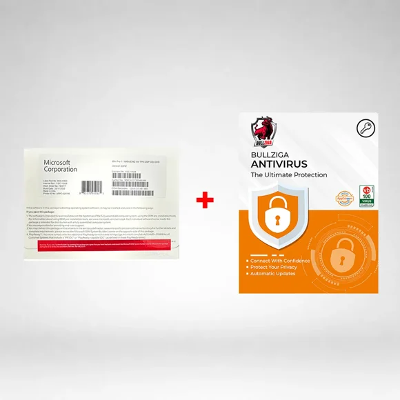 Windows 11 Pro 64-BIT (DVD) with Free BullZIGA Antivirus
