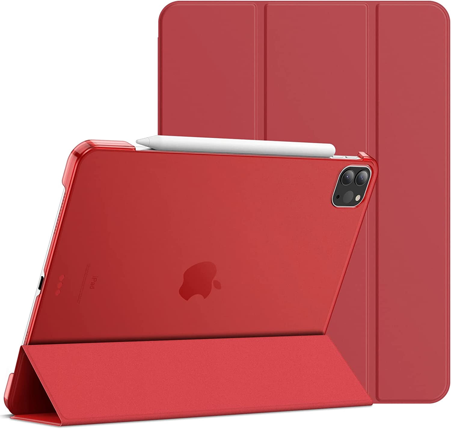 Case for iPad Pro 12.9 Inch Case, (2022/2021/2020, 6th/5th/4th Generation), Convenient Magnetic Attachment, Two-Way Stand, Full Pencil 2 Support, Rebound Folio Stand Cover Case - Red