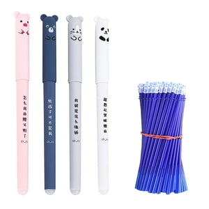 Wamans Stylos à gel 4Pc Stylo de stylo+20Pc stylo de base effaçable Gel stylo bleu Gel stylo mignon Gel stylo stylo effacable Gel Pen stylos effasables Gel stylos 1Ml Éléments d ' autorisation