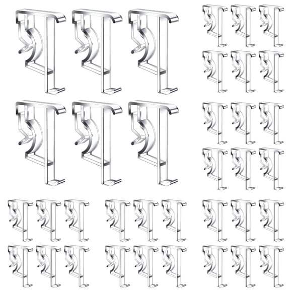 Clear Plastic Hidden Channel Valance Clips, Grooved Blind Retainer Holder, Mini Window Blind Replacement Fastener, 2.19x1.45 Inch Repair Hardware for Wood and Faux Wood Horizontal Blinds