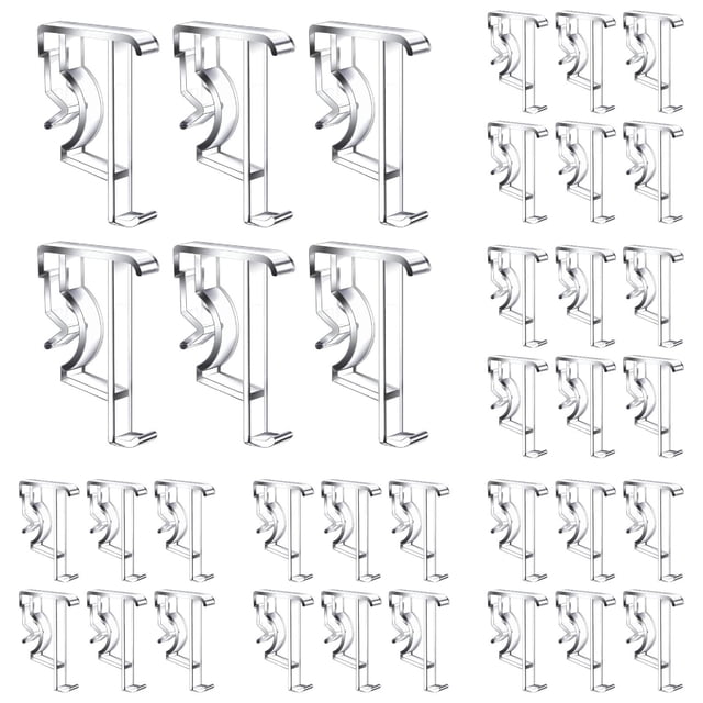 Clear Plastic Hidden Channel Valance Clips, Grooved Blind Retainer Holder, Mini Window Blind Replacement Fastener, 2.19x1.45 Inch Repair Hardware for Wood and Faux Wood Horizontal Blinds