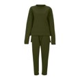 thumbnail image 3 of Besolor Womens Sweatsuits 2 Piece Outfits Crewneck Split Pullover Sweatshirt and Drawstring Sweatpants Tracksuit Lounge Sets, 3 of 4