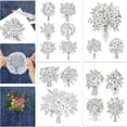 thumbnail image 1 of HLONK 4 Sheets 16Pcs Wedding Dress Water Soluble Hand Sewing Stabilizers for Fabric 11.6x8.2 Inch Embroidery Stitch Practice Embroidery Patterns Transfers for Embroidery Beginners Lovers, 1 of 7