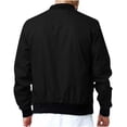 thumbnail image 3 of Qertyioot Manteau Décontracté pour Hommes à Fermeture Éclair, Uni, Col Montant, à Manches Longues, 3 of 6