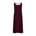 thumbnail image 5 of Jsaierl Robe en Lin pour Femmes Été Sans Manches Unie Décontractée Ample Fluide Maxi avec Poches, 5 of 5