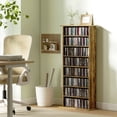 thumbnail image 2 of HOMCOM Media Storage Cabinet 8-Tier DVD Shelf with Adjustable Shelves Rustic Brown, 2 of 10