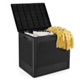 thumbnail image 1 of Gymax 25 Gallon Outdoor Storage Box PP Deck Container w/Rattan Patterns & Lockable Lid Black, 1 of 10