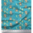 thumbnail image 1 of Soimoi Poly Georgette Fabric Banana & Monkey Kids Print Fabric by The Yard 52 Inch Wide, 1 of 3