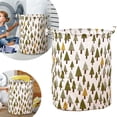 thumbnail image 1 of Patterned Linen Laundry Hamper for Bedroom or Bathroom Large Open Top Durable Breathable Fabric Storage Solution for Clothes no Lid, 1 of 5
