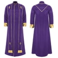 thumbnail image 3 of iiniim Homme Moine Médiéval Renaissance Prêtre Longue Robe Église Culte Halloween Fête Cosplay Costume Violet TG, 3 of 4