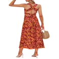 thumbnail image 3 of Robe Maxi Plissée d'Été pour Femme, Col Licou, Sans Manches, Robe Soleil, Dos Croisé, Fluide, Maxi Longue, 3 of 6