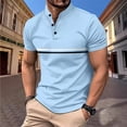 thumbnail image 3 of QIPOPIQ Men's Casual Golf Shirts Short Sleeve Button Down Striped Collared Shirts Summer Work T-Shirt Clearance, 3 of 9