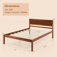 thumbnail image 3 of Costway Lit Plateforme en Bois Format Grand avec Tête de Lit Base de Matelas Noyer, 3 of 10