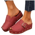 thumbnail image 1 of Mules Sabots à Clous pour Femmes 2025 Mode Décontractée à Bout Ouvert Plateforme Compensée à Enfiler Sandales Épaisses d'Été, 1 of 7
