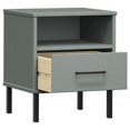 thumbnail image 3 of vidaXL Table de Chevet avec Pattes en Métal Gris Bois Massif Pin OSLO, 3 of 5