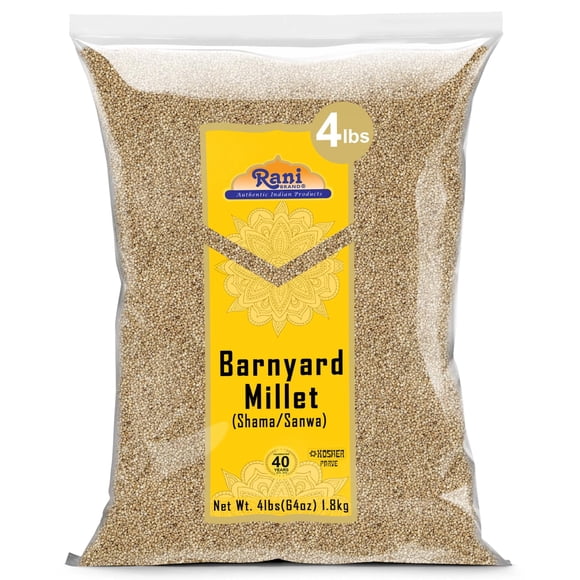 Rani Millet de Ferme (Echinochloa Esculenta Frumantacea) Graines Entières de Grains Anciens 64oz (4lbs) 1.81kg - Tout Naturel / Compatible Sans Gluten / non-OGM / Casher / Végétalien / Origine Indienne / Shama / Sanwa