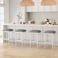 thumbnail image 3 of Gymax 4PCS Upholstered 3-Height Bar Stool Versatile Kitchen Dining Stool, 3 of 10