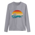 thumbnail image 5 of CEHVOM Mode Femmes Printemps Imprimé Manches Longues Col Rond Casual Tee Tops Dégagement, 5 of 5