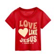 thumbnail image 2 of Chemise à Manches Longues pour Enfants Filles Chemise Ajustée à Manches Longues T-Shirt Imprimé Graphique Col Rond Manches Courtes T-Shirts Été Mignons Tendance Hauts Vêtements, 2 of 3