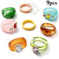 thumbnail image 2 of Bague en Résine Mode Bague Statement en Acrylique Transparent Bague de Phalange Bague de Doigt, 2 of 10