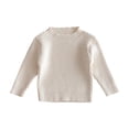 thumbnail image 1 of RKSTN Baby Sweaters Unisex Solid Color Crew Neck Long Sleeve Fashion Versatile Knit Sweater Comfortable Pullover Top Fashion Fall Winter Outfit, 1 of 2