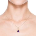 thumbnail image 4 of Angara Collier en Améthyste Naturelle - Pendentif Solitaire en Améthyste Ronde 1,7 ct Nœud Infini en Or Rose 14K pour Femmes, 4 of 8
